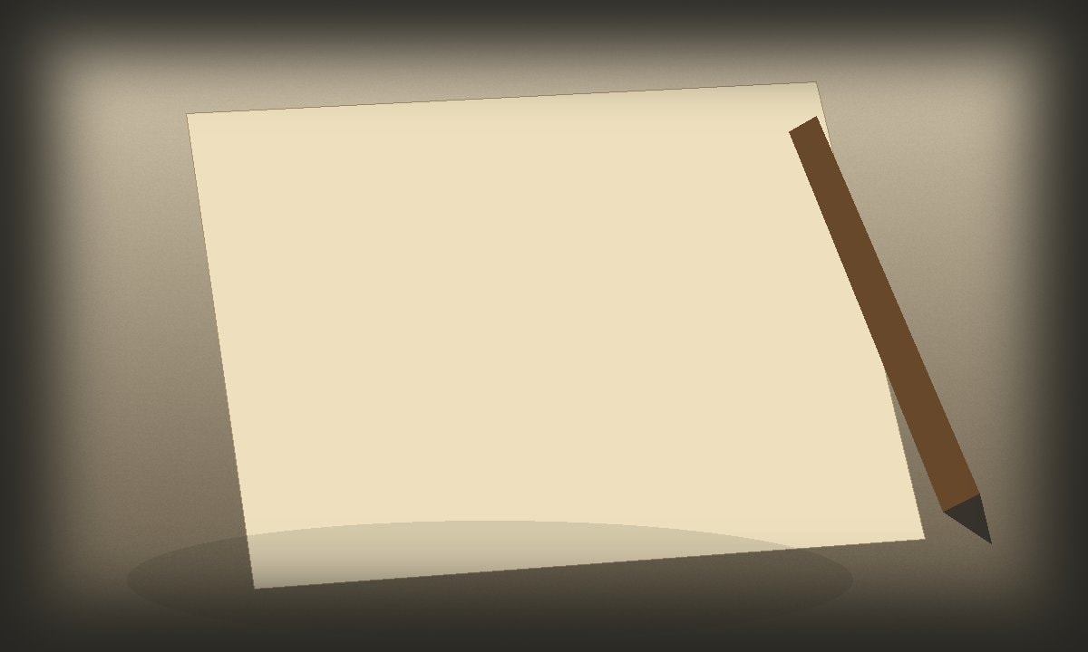 A blank parchment-toned page and pencil on a pale stone surface